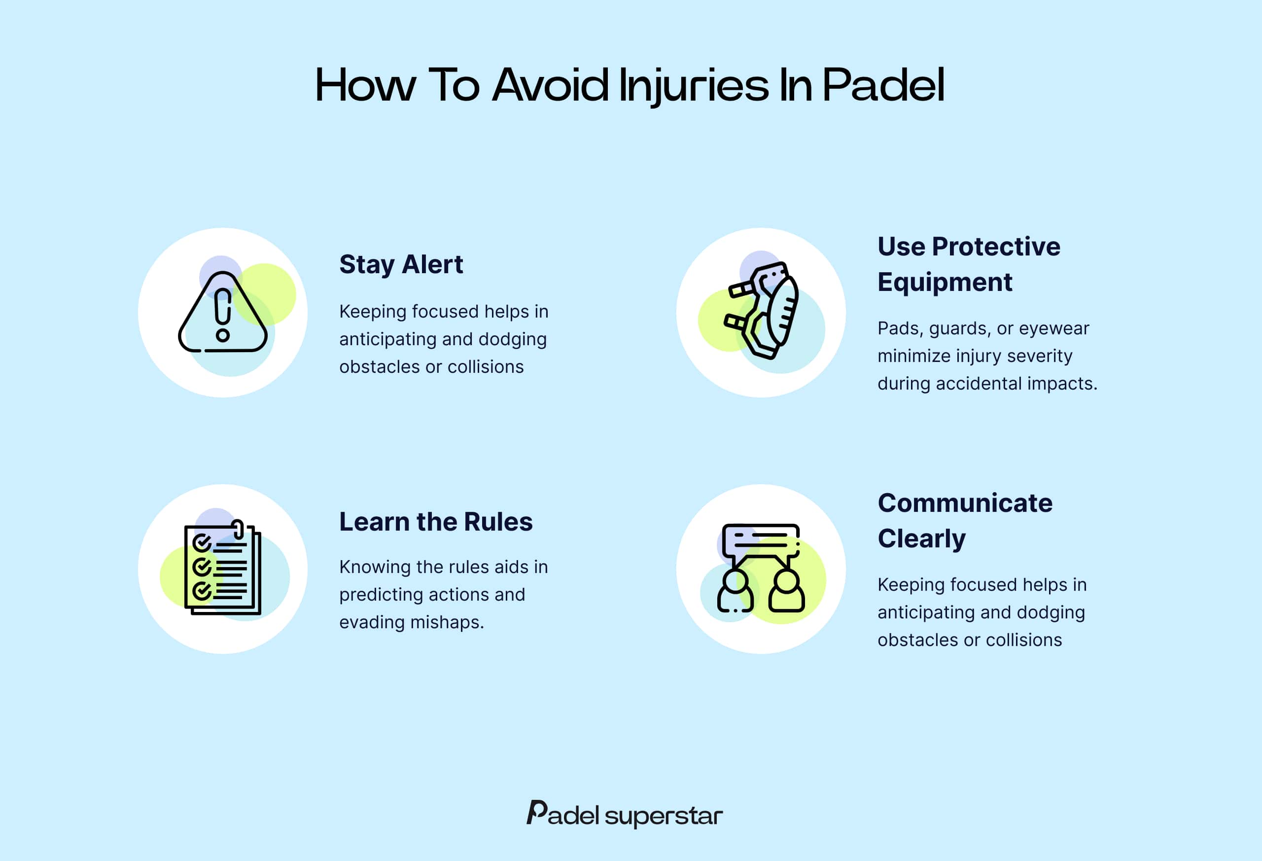 Overview of the techniques to avoid injuries in Padel